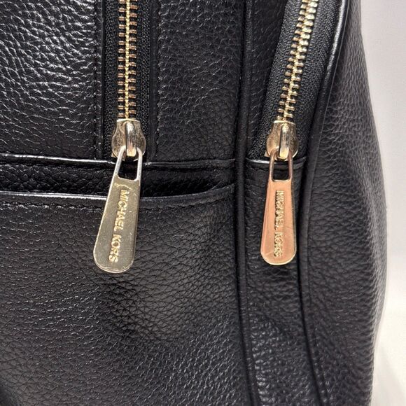 Michael By Michael Kors Black Pebble Leather Backpack Gold Hardware - Picture 8 of 16